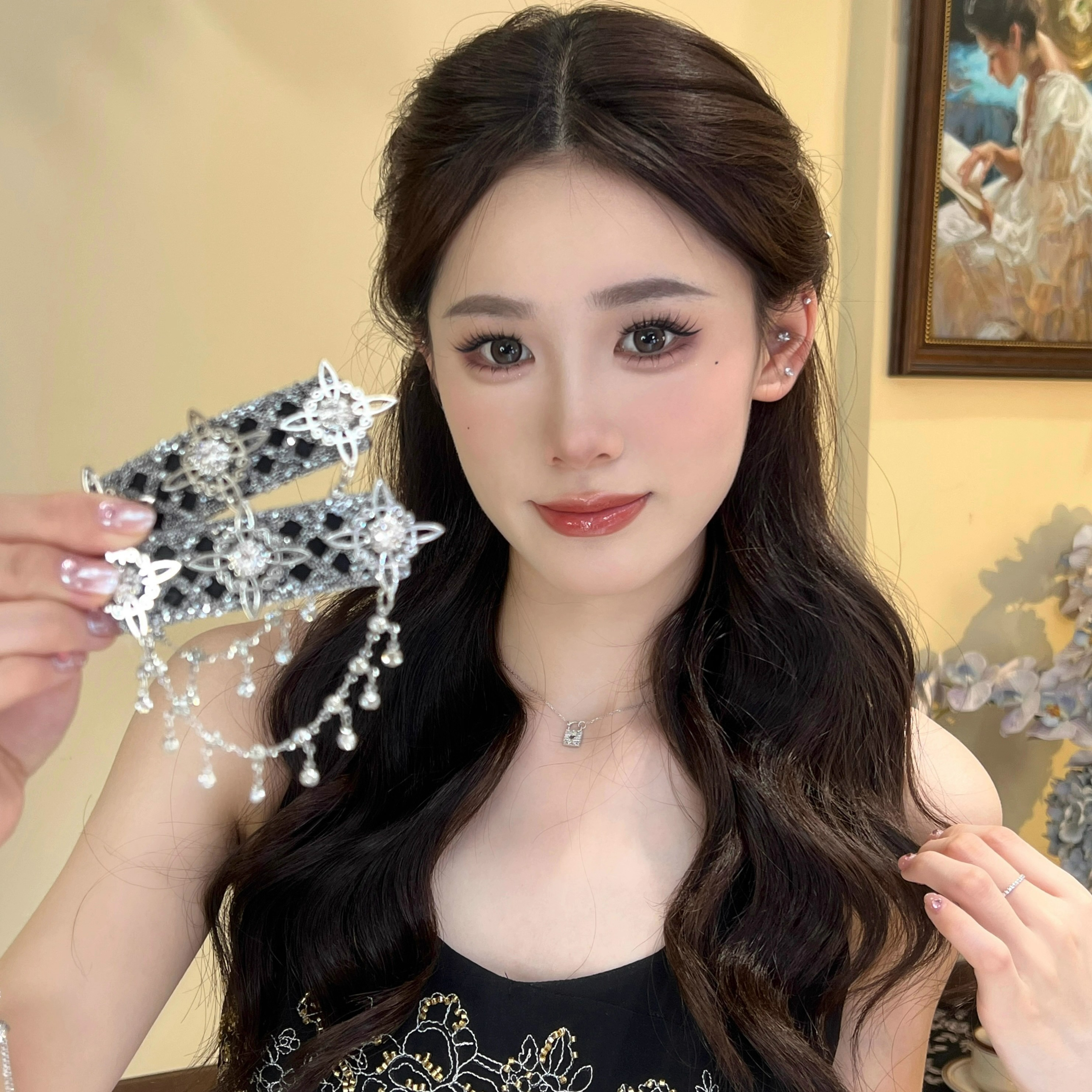 2025新款民族风新中式边夹发饰女民族风铃发夹头饰流苏侧边发卡女,淘宝优惠券,粉丝福利购,淘宝优惠卷