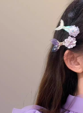 甜美梦幻美人鱼鱼尾花朵发夹