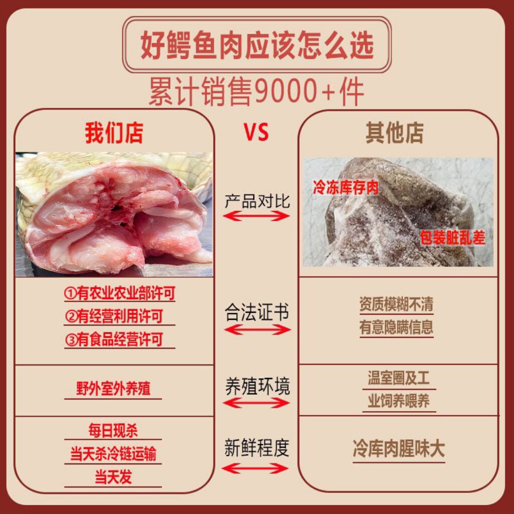 新鲜鳄鱼肉鲜尾巴肉2-10斤整根现杀尾巴肉 整条鳄鱼尾巴肉