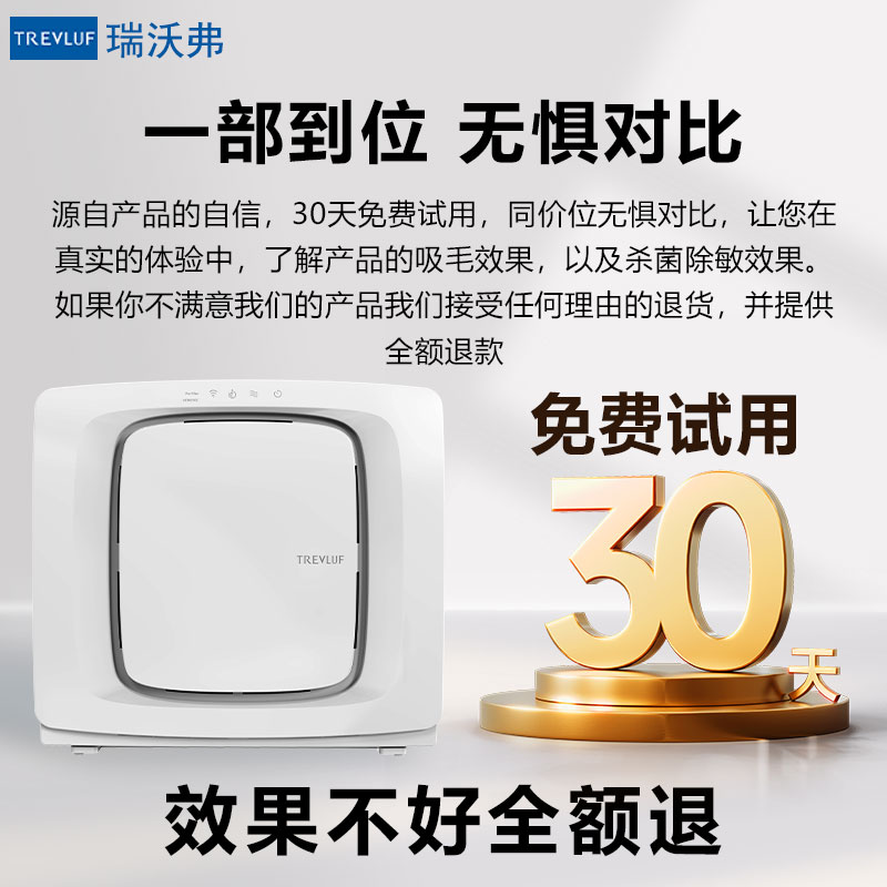 TREVLUF瑞沃弗宠物空气净化器吸猫毛浮毛除臭杀菌除过敏原除甲醛
