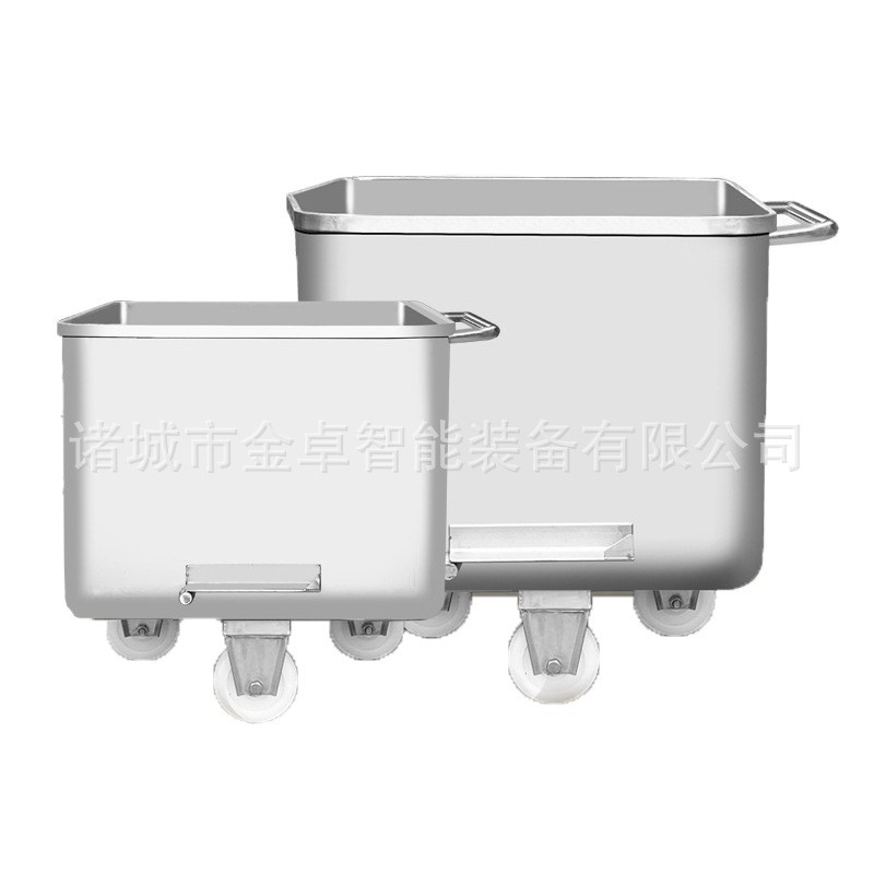 不锈钢肉料车料斗车200升带挂耳提升机周转车料筒车 - 图2