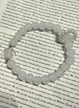 超仙新款甜美森系人鱼水晶手链女ins小众设计百搭学生闺蜜diy手串