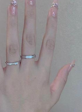 蝴蝶结戒指情侣款对戒ins小众高级设计感轻奢素圈生日礼物送女友