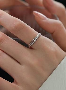 繁星戒指素圈戒指百搭开口戒可调节小众高级感女轻奢指环食指戒小