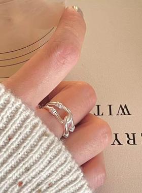 新款简约小众设计开口打结缠绕戒指女气质小红书同款ins风食指环