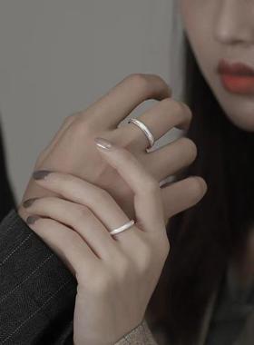 伴你同行情侣对戒一对ins素圈戒指简约轻奢小众设计礼物送男女友