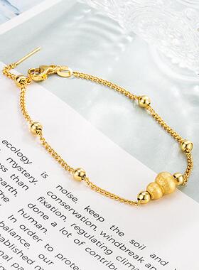 新中式金色拉丝小葫芦手链轻奢小众精致高级感简约百搭手饰女2025