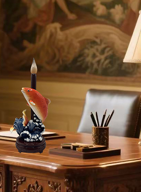 鲤鱼跃龙门摆件金榜题名家居摆件