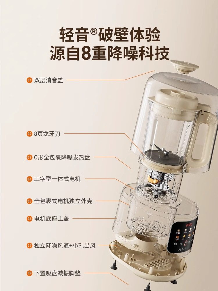 九阳破壁机隔音罩轻音家用新款全自动无渣豆浆机榨汁机小型官方静,淘宝优惠券,粉丝福利购,淘宝优惠卷