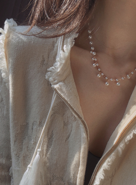 半觉白昼轻声满天星毛衣链纯银重手工高级感珍珠项链女新款饰品