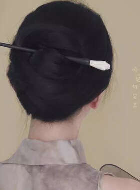 极速木兰花开~复古檀木发簪女新中式古风简约盘S发发钗汉服旗袍发