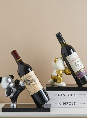 新品暴力熊红酒架摆件轻奢档家居饰品客厅K酒柜电视餐边柜装饰品