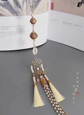 极速[闻卿至]国风铃铛流苏压襟禁步新中式马面裙U汉服腰间挂件配
