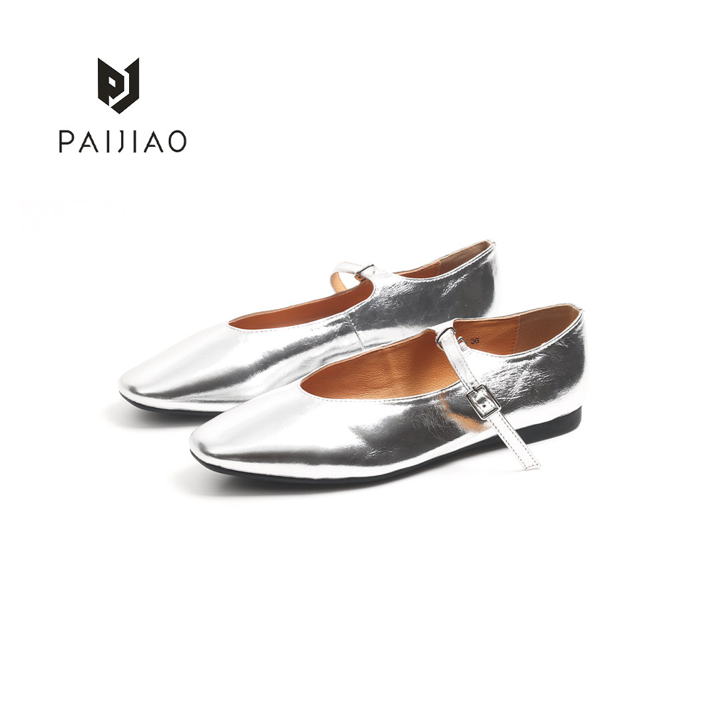 法式银色平底玛丽珍鞋春季新款晚风温柔粗跟牛皮单鞋3580-1,淘宝优惠券,粉丝福利购,淘宝优惠卷