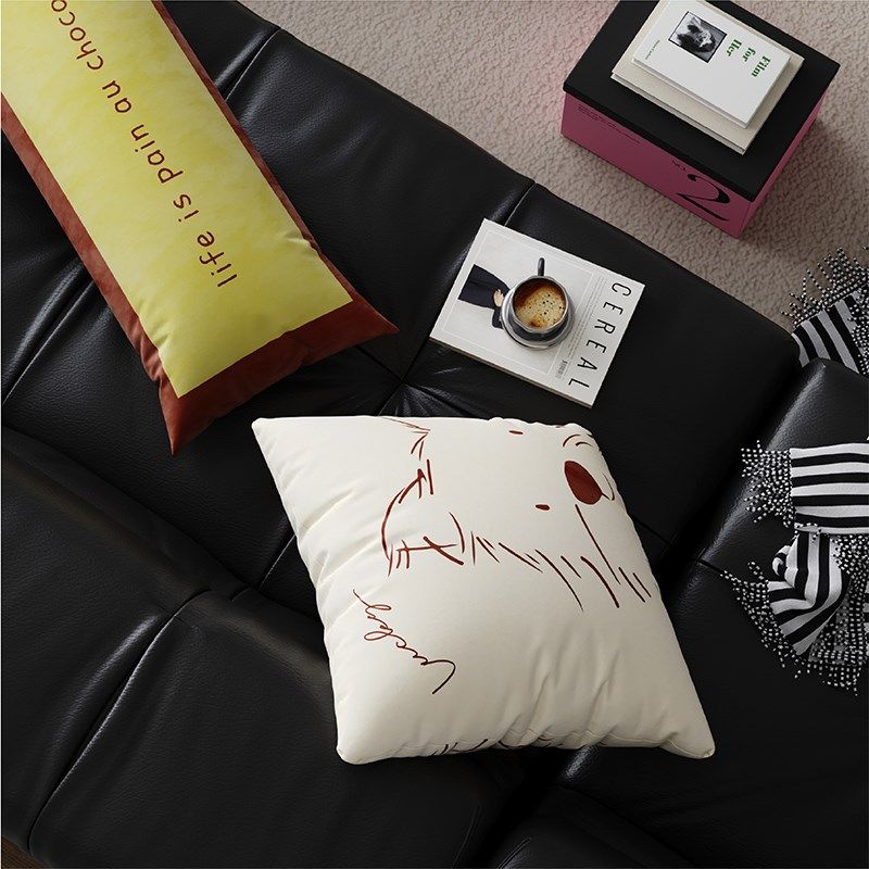 中古风小狗高级感抱枕客厅沙发长条靠枕床头靠垫靠背抱枕套不含芯,淘宝优惠券,粉丝福利购,淘宝优惠卷