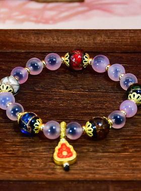 网红款糖心蓝色玛瑙手串