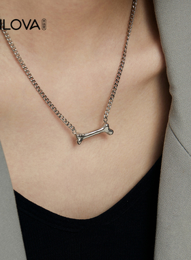 原创设计小狗骨头小众情侣吊坠潮