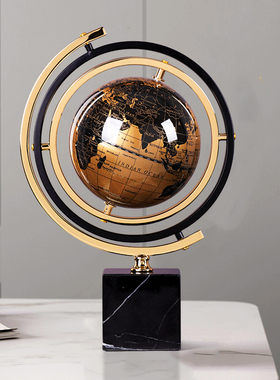 地球仪装饰摆件轻奢高档客厅饰品办公室酒柜玄关桌面创Z意家居好