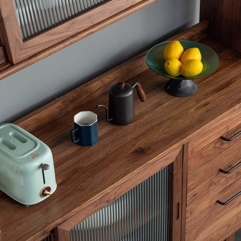 北欧黑胡桃木哥本哈根餐边柜实木酒柜轻奢橱柜靠墙高储物轻奢型一,淘宝优惠券,粉丝福利购,淘宝优惠卷