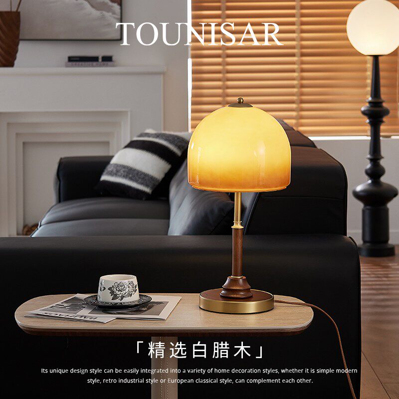 TOUNISAR中古台灯法式美式复古结婚长明灯卧室轻奢床头灯高级感