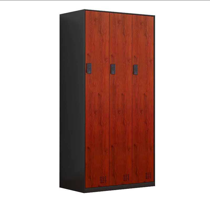 定制钢制花梨木纹电子密码锁金属换更衣储物柜铁皮员工柜寄存包柜,淘宝优惠券,粉丝福利购,淘宝优惠卷