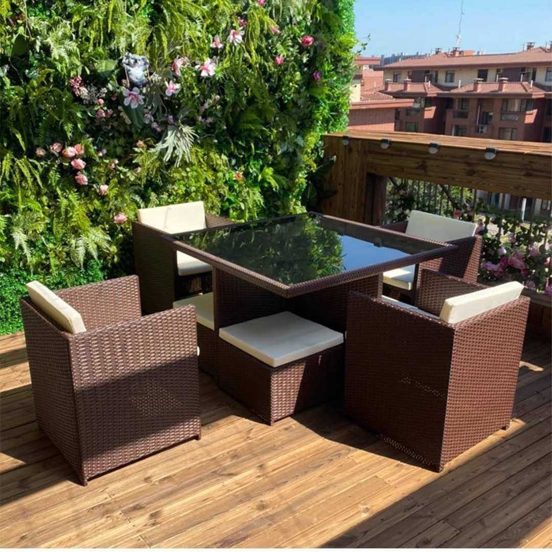 户外咖啡桌椅组合别墅庭院阳台花园高端藤编防水防晒茶几桌椅带伞,淘宝优惠券,粉丝福利购,淘宝优惠卷