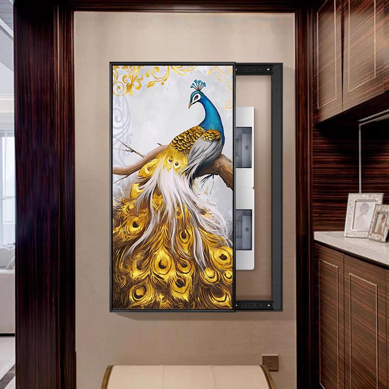 大尺寸电表箱装饰画竖款新中式网络配电箱遮挡盒可定制电闸挂画 - 图1
