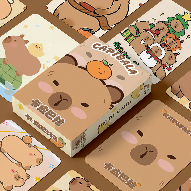 卡皮巴拉水豚周边小卡镭射55张自印三寸卡片非官方正品lemo明信片,淘宝优惠券,粉丝福利购,淘宝优惠卷