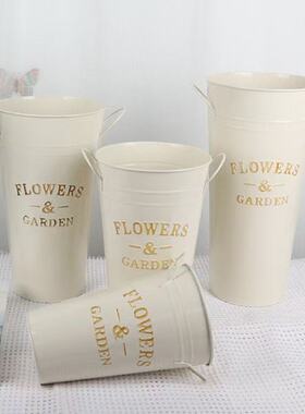 北欧轻奢铁耳桶家用醒花桶高级感