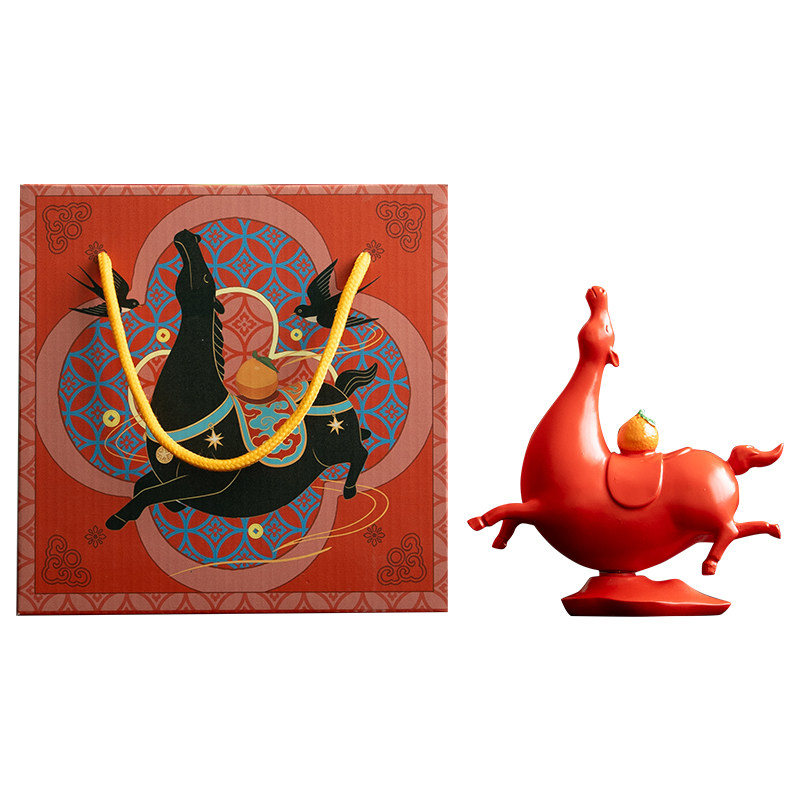 中式马年文创唐马摆件红色国潮手办桌面摆件可旋转磁吸装饰伴手礼,淘宝优惠券,粉丝福利购,淘宝优惠卷