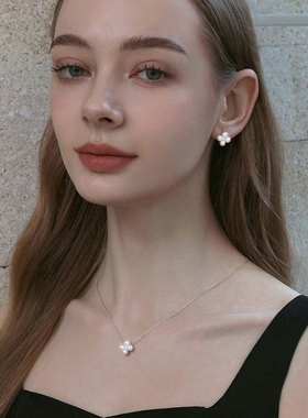 HD赫琳德四叶草珍珠项链杨颖同款