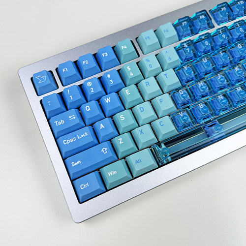 【顺丰】雾影键帽热升华PC透明双拼PBT原厂高度154小全套机械键盘 - 图1