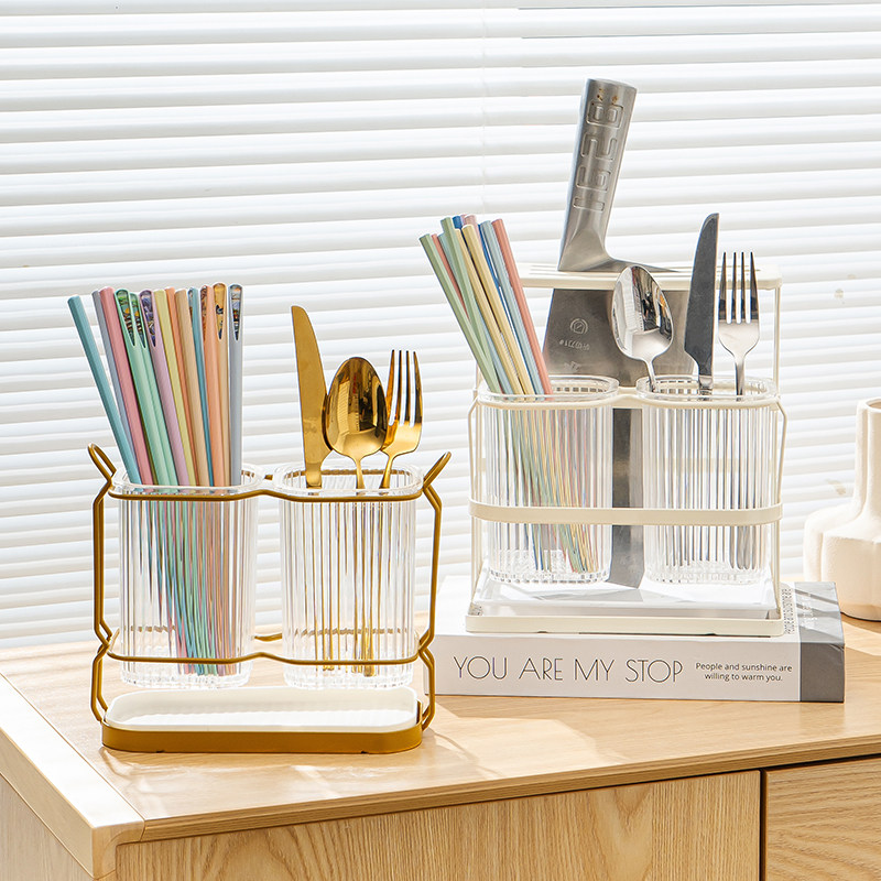 家用筷子筒轻奢厨房刀叉收纳盒沥水置物架壁挂式筷笼家居生活用品,淘宝优惠券,粉丝福利购,淘宝优惠卷