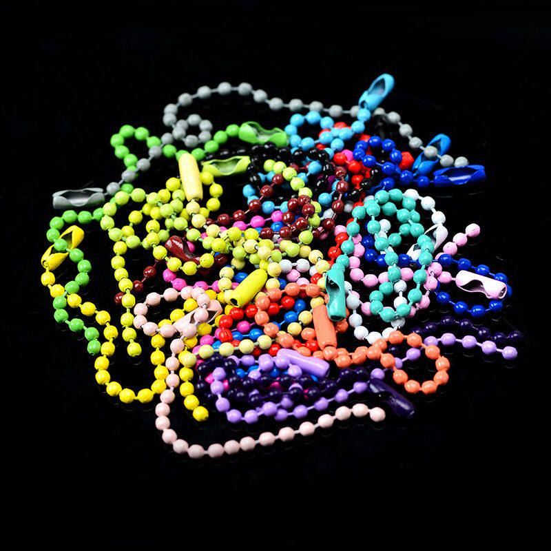 金属吊牌链烤漆彩色波珠链钥匙扣包包挂件DIY混色咕卡链挂链链条,淘宝优惠券,粉丝福利购,淘宝优惠卷