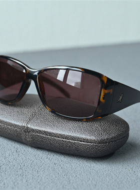 板材玳瑁色女士太阳镜男士墨镜宽腿袋鼠装饰复古港风大脸防晒眼镜