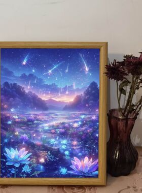 梦幻场景星空银河系治愈系风景相框摆台新款房间家用个性风景画