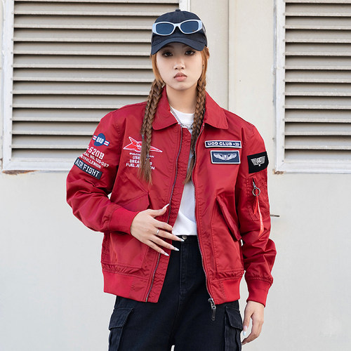 UOD休闲夹克外套潮流春秋时尚飞行员夹克宽松2025新款棒球服情侣 - 图0