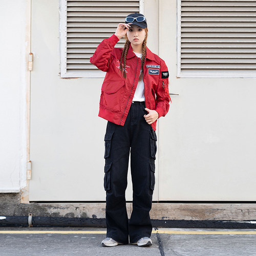 UOD休闲夹克外套潮流春秋时尚飞行员夹克宽松2025新款棒球服情侣 - 图3