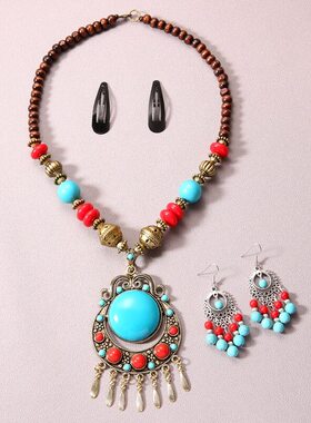 藏族头饰女藏式配饰波西米亚发饰写真复古蒙古族舞蹈演出服装头饰