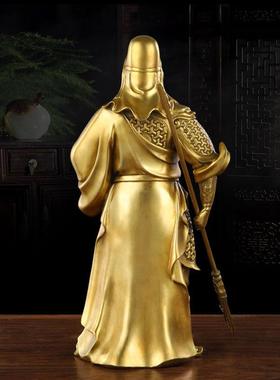 武财神关二爷铜像黄铜关羽家居客厅办公室摆件关公工艺品供奉佛像