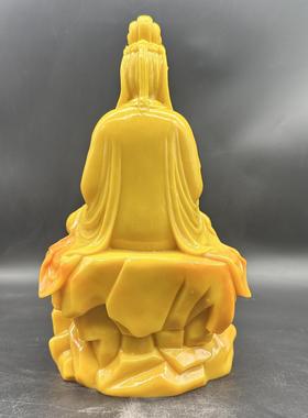 观音摆件黄色坐水瓶观音摆件客厅装饰摆件观赏工艺品菩萨佛像
