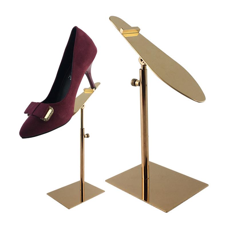 现货不锈钢鞋架鞋子展示架商场女高跟鞋托架鞋店男士皮鞋陈列道具 - 图1