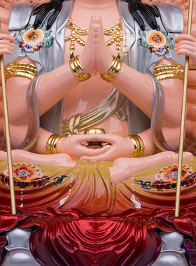 树脂中式佛堂千手千眼观装饰摆件