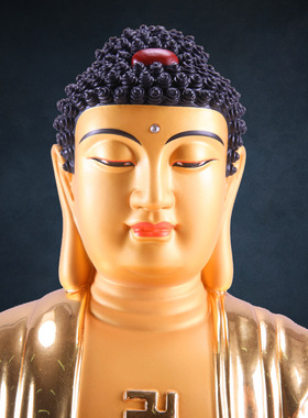 铜中式佛堂全堂佛观音菩装饰摆件