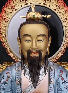 铜中式佛堂太上老君像全装饰摆件