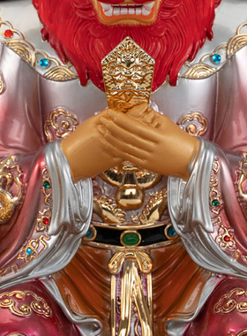 铜中式佛堂龙王爷像供奉装饰摆件