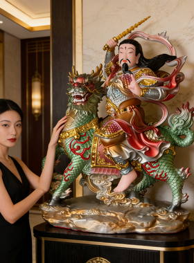 九天应元雷声普化天尊像供奉家用雷部雷神雷祖神像摆件带坐骑