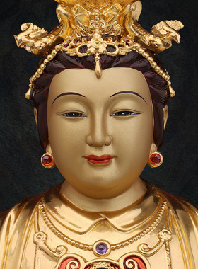 铜中式佛堂玉帝王母神像装饰摆件