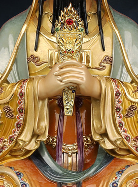 铜中式佛堂三官大帝神像装饰摆件