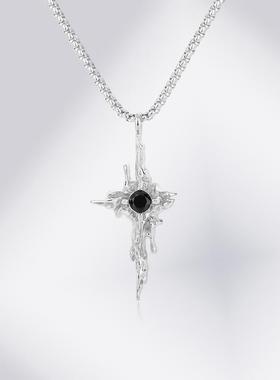 DH7暗黑十字架吊坠钛钢情侣项链